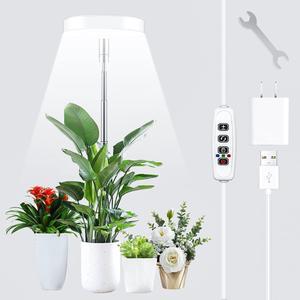 Plant Grow Light, LED Growing Light Full Spectrum for Indoor Plants, Brightness Adjustable, Timer 3H/9H/12H, 5V Low Safe Voltage, 3 Colors, Height Adjustable, Idea for Small or Tall Plant Light