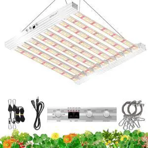 SZHLUX 2023 New 400 Watt LED Grow Light 4×4ft Daisy Chain Dimmable Full Spectrum Grow Light for Indoor Plants, Commercial Grow Lights for Seeding Veg Flower Growing Lamps