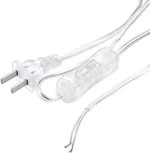 MECCANIXITY Lamp Cord with On/Off Switch Power Wire 1.8M/6ft Clear Replacement Lamp Repair Part 2Pcs