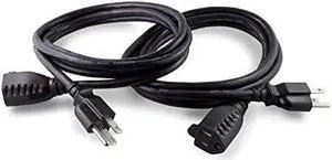 Ubercords 15 Foot (2 Pack) Power Extension Cord - 16 AWG Power 3 Prong Appliance Extension Cable Cord - 125 Volts, 13 Amps - UL Listed