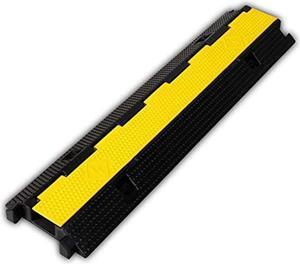 F COME 1 Pack Rubber Cable Ramp Hose Cable Protector Ramp 1 Channel 22000Lbs Load Capacity Traffic Speed Bump Wires Power Lines Extension Cord Cover for Indoor Outdoor