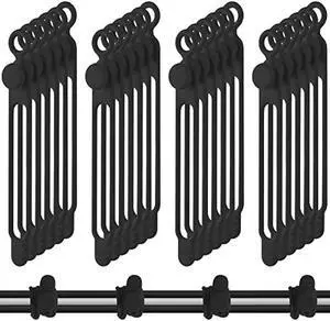 40 Pcs Silicone Cable Ties Reusable Holder Strap Cord Ties Adjustable Cable Straps Multipurpose Charging Cable Organizer for Fastening Cable Charging Cords Wires (Black, 4.3 Inch)