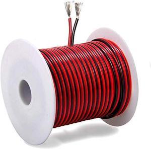 18 Gauge (40 ft long) Tinned Copper 2pin 2 Color Red Black Cable Hookup Electrical Wire LED Strips Extension Wire 12V/24V DC Cable, 18AWG Flexible Wire Extension Cord for LED Ribbon Lamp Tape Lighting