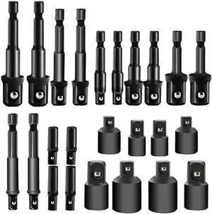 24pcs Impact Extension & Socket Adapter, Mgtgbao Socket Set Extension/ 1/4-Inch Hex Shank Drill Extension | CR-V Steel