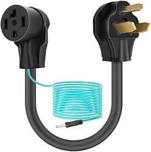 Dryer Adapter, Dryer Plug Cord 14-30R Female to 10-30P Male, 3 Prong to 4 Prong Dryer Plug Converter with Ground Wire
