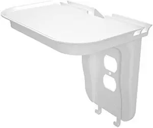 suptek Large Wall Outlet Shelf,Home Wall Shelf Organizer for Outlets,Perfect for Bathroom Kitchen,Bedrooms,Ideal for Cell Phone Speaker up to 20lbs,with Cable Management and Detachable Hooks (S3XLW)