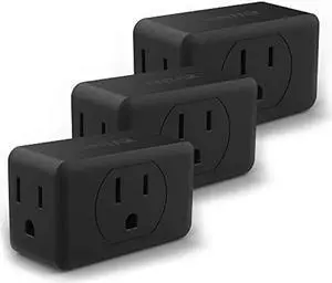 Multi Plug Outlet Extender, VINTAR 3 Plug Outlet Adapter, Multiple Outlet Splitter, Grounded Wall Tap Adapter Power Plug Expander for Travel Home Office Dorm, 3-Pack