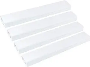 Power Gear, Hides, Paintable to Match Channel, Management Kit, Easy Install, 4 Count, 33636 Cable, Wall Cord Cover | White
