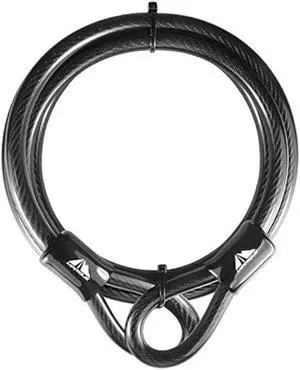 MARQUE Security Steel Cable - 3/8 inch (10 mm) Thick (4', 7', 15', 20' or 30') Vinyl Coated Braided Steel Cable with Double Sealed Looped Ends for U-Lock, Padlock, Disc Lock (4 FT)