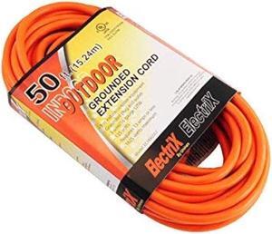 Electrix EC1650ULF Outdoor Extension Cord, 16/3 AWG, Medium Duty, UL Listed, Orange, 50-Foot