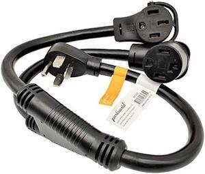 Parkworld 60325 Dryer Splitter to EV, NEMA 14-30 Male Plug to 14-30  RV/EV 14-50 Female Receptacle, Dryer 4-Prong 30 AMP Y Adapter Cord (3FT)