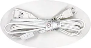 6-feet 16/2 Household Extension Cord with Thumb Wheel On/Off Switch White