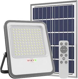 TENKOO Solar Street Flood Lights Outdoor - 300W Solar Parking Lot Lights Dusk to Dawn 25000LM IP67 Waterproof Security Commercial Lighting with 16.4ft Cables for Yard, Garden, Swimming Pool, Pathway