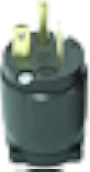 Journeyman-Pro 520PV 20 Amp 120-125 Volt, NEMA 5-20P, 2Pole 3Wire, Straight Blade, Male Plug Replacement Cord Connector Outlet, Commercial Grade PVC (Black 1-Pack)