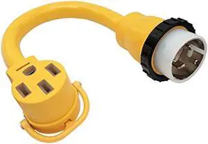 Parkworld 886399 Shore Power 50A to RV & EV Power Adapter Cord NEMA SS2-50P/CS6365 to 14-50R 1.5FT (Yellow)