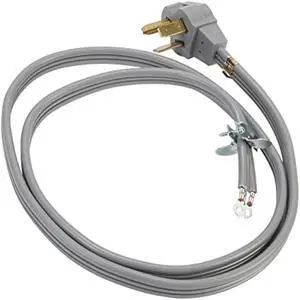 Whirlpool PT500L Genuine OEM 3-Prong 30-Amp Power Cord For Electric Dryers 3-Prong 30-Amp Power Cord 6 Feet Black 1 Each