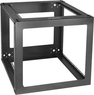 RIVECO 9U Vertical Mount Wall Rack 19 4 Post Open Frame Network Rack for Server AV Gear IT Equipment Black