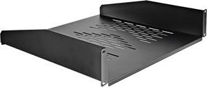 RIVECO 19 2U Rack Shelf Server Cabinet Mount Vented Cantilever Tray for Network Equipment, 18 Inches 45 CM Depth, Black