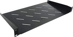 Dynamode 19" Vented 1U Universal Rack Shelf, 10" Deep, for 19 Equipment Racks. Heavy-Duty 2.4mm Steel, 60lbs Capacity. Together with 6M Screws and Bolts for mounting
