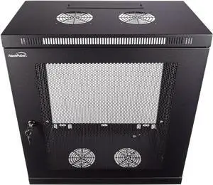 NavePoint 12U Server Cabinet Wall Mount Rack Enclosure with Perforated Door, Locking, Removable Side Panels  12U Network Cabinet 13 Deep, 19 Inch Server Rack for IT and A/V Equipment