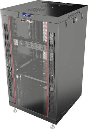 Sysracks 18U 24inch Deep Server Rack Cabinet It Enclosure Premium Series Data It Locking Under Desk Network Rack with Wheels PDU and Other Accessories