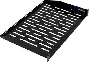 ECHOGEAR 1U Rack Shelf - Universal Design Works with Any Rack - Holds 25lbs of Servers, Network Gear, or AV Equipment - 12" Deep Steel Shelf with Ventilated Design - Install Hardware Included
