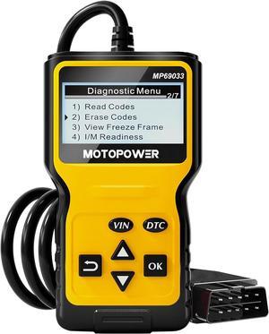 MOTOPOWER MP69033 Car OBD2 Scanner Code Reader Engine Fault Scanner CAN Diagnostic Scan Tool for All OBD II Protocol Cars Since 1996, Yellow