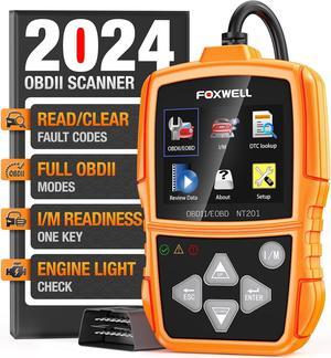 FOXWELL NT201 OBD2 Scanner Car Code Reader Check Engine Light Reader OBDII EOBD Car Computer Diagnostic Scan Tool Auto Fault Code Scanner for All Cars After 1996