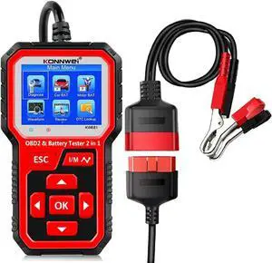 KW681 OBD2 Scanner 6V 12V Car Battery Tester, 2 in 1 Car Diagnostic Scanner Automotive Battery Alternator Load Tester Check Engine Code Reader Scan Tool