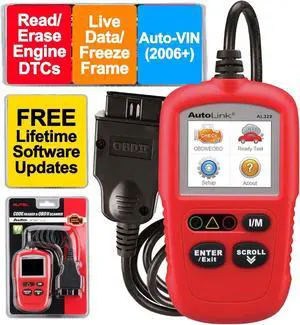 Autel AutoLink AL329 (Free Lifetime Update) OBD2/EOBD Handheld Code Reader, One-Click I/M Readiness Key, OBDII/CAN Car Diagnostic Scan Tool, Live Data, Auto VIN, Lite of ML629/AL619/AL519/AL539B/AP200