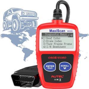Autel OBD2 Scanner MaxiScan MS309 Car Check Engine Code Reader, Check Emission Monitor Status, 2024 Newest CAN Diagnostic Scan Tool for All OBD II Protocol Vehicles After 1996