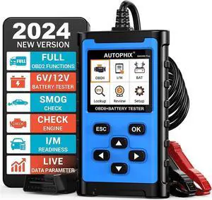 AUTOPHIX BAS300 Plus OBD2 Scanner Battery Tester 2 in 1 Car Code Reader 6V 12V 100-2000 CCA Battery Load Tester with Battery Charging Cranking Test Full OBD2 Function Diagnostic Scan Tool AUTOPHIX BAS300 Plus OBD2 Scanner Battery Tester 2 in 1 Car Code Reader 6V 12V 100-2000 CCA Battery Load Tester with Battery Charging Cranking Test Full OBD2 Function Diagnostic Scan Tool