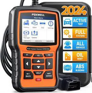 FOXWELL NT510 Elite Fit For VW Scan Tool, Full System Diagnostic Scanner Fit For Volkswagen Audi Skoda Seat, Bidirectional Scan Tool With 31+ Resets, OBD2 Scanner Code Reader With Battery Registration