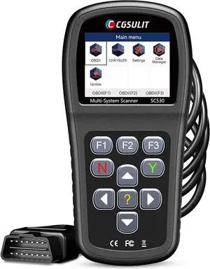 OBD2 Scanner, All System Code Reader for Dodge Chrysler Jeep Car Scanner with Reset SRS ABS EPB SAS Transmission Engine Light CKP Relearn, etc 30+ Special Functions Bidirectional Diagnostic Scan Tool