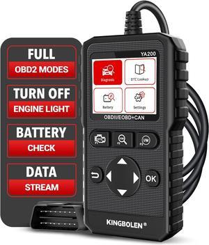 KINGBOLEN YA200 OBD2 Scanner, Car OBD2 Code Reader Check Engine Light, Car Scanner OBDII Full Functions with Voltage Test OBD2 Scanner Diagnostic Tool for All OBDII CAN Protocol Cars Since 1996