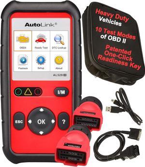 Autel AutoLink AL529HD Heavy Duty OBD2 Scanner Code Reader Retrieve Code VIN O2 Sensor Test OBDII Monitor Test Review Read Erase Data View Live Data Freeze Frame Data Lite of MS909 MS919 MS Ultra