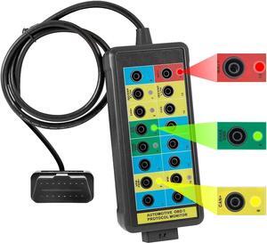OBD2 Breakout Box with LED Light Indicator OBD2 16Pin Breakout Box OBD2 Protocol Detector Car Test Diagnostic Tool Automotive Breakout Box Auto OBDII Breakout Box for Use with Multimeter Oscilloscope