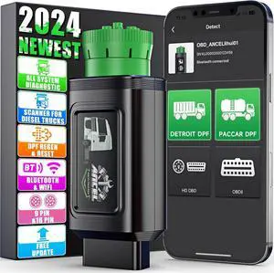 ANCEL HD110PRO Bluetooth Heavy Duty Truck Scanner Full System Diesel Scanner Diagnostic Tool DPF Forced Regen and Reset for Detroit Paccar Engine HDOBD & OBD2 Truck Scanner for Diesel Trucks & Cars
