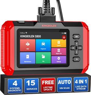 KINGBOLEN OBD2 Scanner S800 Car Scanner, OBD2 Diagnostic Scan Tool with 15 Reset, Oil Brake Throttle Service, Engine ABS SRS Transmission Code Reader, Battery Test, AutoVIN, Lifetime Fr-ee Update