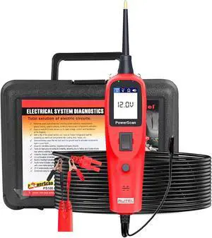 Autel PowerScan PS100 Circuit Tester, Universal 12V 24V Automotive Power Circuit Probe Kit with 20ft Extension Cable, AC/DC/Continuity/Probe/Signal Test, Activate Component Electrical System Tool