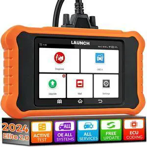 LAUNCH Creader Elite V2.0 for BMW OBD2 Scanner, 2024 Full Systems Bi-Directional Scan Tool, All Reset Services, ECU Coding, Active Test, Battery Registration Tool for BMW/Mini/RR,Lifetime F-Ree Update