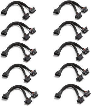 bbfly-B6 OBD II OBD2 16 Pin Splitter Extension 1x Male and 2X Female Extension Cable Adapter (1FT/30CM) (10 Pack)