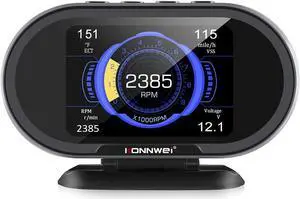 KW206 Car OBD2 HUD Digital Meter Gauge All in One Automotive Trip Computer Smart OBD Speedometer Water Temperature Fuel Pressure Tester for All 2003 and Newer Cars