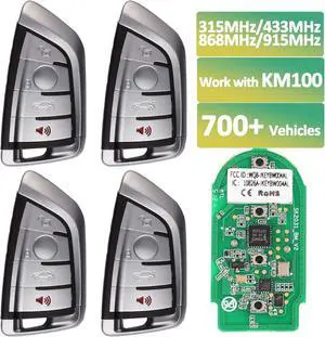 Autel MaxiIM Ikey, IKEYBW004AL, Programmable Smart Universal Key Replacement, 4pcs, OE-Quality Key Fob for BMW, IMMO Learning, Dual-Band, Work with KM100 XP400PRO XP200 for IM508S IM608 PRO