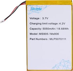 5 line 5050mAh Replacement Batteries fit for AUTEL MS905 MS906 MaxiSys Mini MK808 MK808BT MK808TS MK808TS DS808 MY905 MLP5070111.