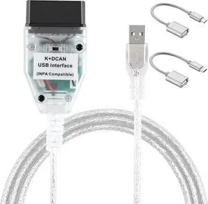LZLRUN K+CAN K+DCAN Car Diagnostic Tool Cable OBD USB Interface for BMW with FT232RL NCS Coding Winkfp Tool32 Programing (with Switch)