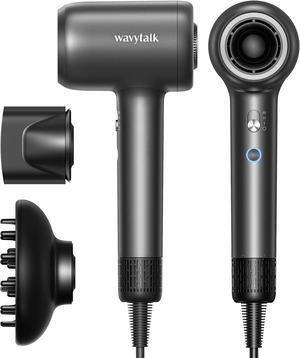 Hair Dryer, Wavytalk Hair Dryer with Diffuser Pro Fast Drying Hair Dryer 110,000 RPM with Magnetic Attachments, Professional Ionic Lightweight Hair Dryer Blow Dryer with 3 Speeds & 3 Temps, Black