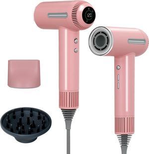 Hair Dryer,7 Temps&31 Modes.Intelligent Temperature Control,LCD Display,Self-Cleaning Mode,Facial Care Mode.1600W RPM Ionic Blow Dryer.Low Noise Thermo-Control Hair Dryer with Diffuser and Nozzle