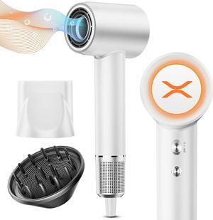 Hair Dryer, Reteven High Speed Ionic Hair Dryer with Diffuser, 150000 RPM Brushless Motor Blow Dryer for Curly Straightener Hair, Thermo-Control Hairdryer for Women Home