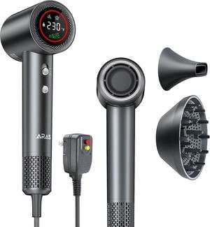 Hair Dryer, Negative Ionic Blow Dryer with 140, 000 RPM Professional High-Speed Blow Dryer, Brushless Motor for Fast Drying, Low Noise Thermo-Control Hairdryer with Magnetic Nozzle
